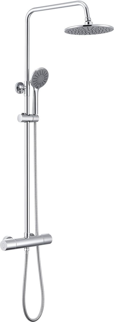 Auralum MAX Regendouche met Thermostaatkraan - Doucheset - Regendoucheset - Douchekolom met Thermostatische Mengkraan - 9 inch Douchekopt - Waterbesparend - Chroom