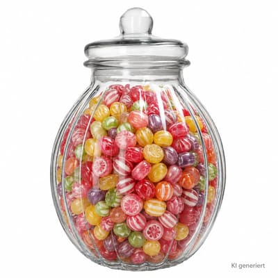 Vintage Bonbonglas 5,2L met glazen deksel - 23467584