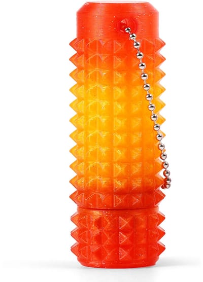 Little Fidget speelgoed-3D print-sleutelhanger-met klikknop-draaibaar-zintuiglijk-angst en stressvermindering-Kristal rood-oranje