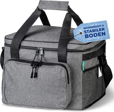 Thijox - Opvouwbare Koeltas 30L - Waterdicht - 12 Uur Frisheid - Extra Sterk - Geïsoleerde Koeltas - Grijs - Perfect voor Picknick, Camping, BBQ, en D