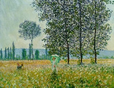 Kunstdruk Claude Monet - Felder im Frühling 90x70cm