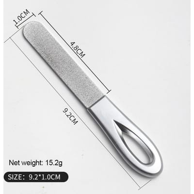 1PC limes à ongles double face en acier inoxydable manucure pédicure toilettage pour outils de soin des ongles professionnels des doigts et des orteils accessoires argenté