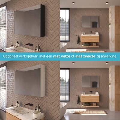 Schaere - Aluminium Badkamer Spiegelkast - Directe Verlichting - Spiegel Verwarming - Stopcontact - USB - Make-Up Spiegel - Sensor Schakelaar - 120×70 cm