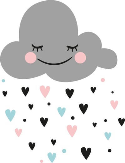 Muurstickers - Scandinavische liefdeswolk - Transparante achtergrond - 120x90cm