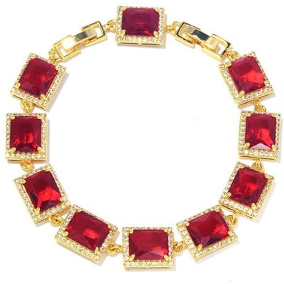 Rechthoekige Zirconia Armband voor Vrouwen Geometrisch Vierkant Gekleurde Edelsteen Sieraden voor Vrouwen Veelkleurig beige