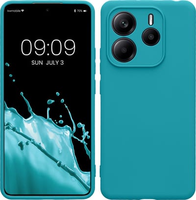 kwmobile telefoonhoesje geschikt voor Xiaomi Redmi Note 14 5G - Hoesje voor smartphone - Precisie camera uitsnede - In mat petrol