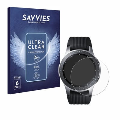 Savvies - Screenprotector voor Samsung Galaxy Watch (46 mm) - Folie Beschermfolie transparant 6 Stuks