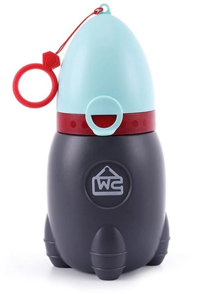Draagbaar potje voor baby's en kinderen, voor reizen, hygiënisch, noodtoilet voor camping, auto, model raket, lichtblauw