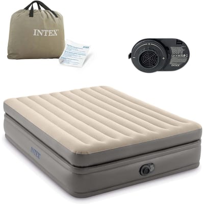Intex 64164ND QUEEN COMFORT ELEVATED AIRBED Luchtbed (l x b x h) 203 x 152 x 51 cm Beige, Bruin