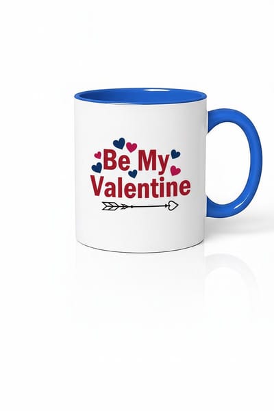 Valentijn Mok "Be My Valentine" - Romantisch Cadeau met Harten en Liefdespijl - Keramische Koffie- & Theemok