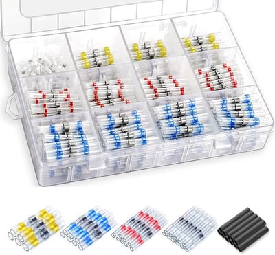 500 stuks soldeerverbinders met krimpkous, kabelverbinders, waterdichte set, transparante knelverbinderset voor auto, marine, boot