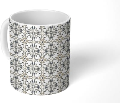 Mok - Koffiemok - Floraal - Patroon - Kleurrijk - Mokken - 350 ML - Beker - Koffiemokken - Theemok