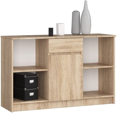 Ladekast B-17 met 1 Lade en 6 Planken / AKORD Furniture Factory / Sonoma Eik / 120 x 77 x 40 cm