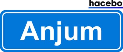 Hacebo - Plaatsnaam Sticker - 29x10 CM - Anjum sticker - Verkeersborden sticker - grappige cadeaus - Anjum