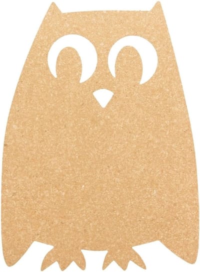 Prikbord in de vorm van een uil - 30 x 41 cm - met accessoires - kantoor/kinderkamer