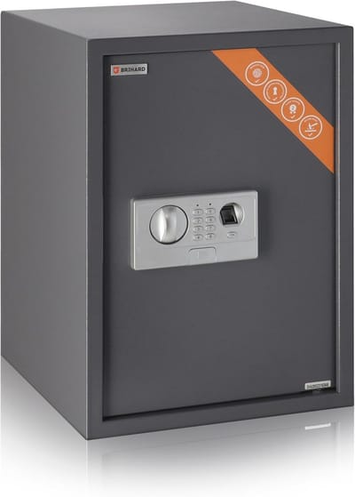 Biometrische Kluis XL - Vingerafdruk Kluis - Waardevolle Spullen Beveiligen - 2-in-1 Toetsenbord Vingerafdruk - 50x35x36cm - Zwart