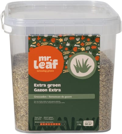 Mr leaf Graszaad Extra Groen - 1 kg - Zeer snelle opkomst - Hoge betredingstolerantie - Extreem dichte grasmat