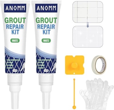 Tegelafdichting en voegenhersteller voor keuken en badkamer - Reparatieset voor tegels (2 x 120 g - wit)