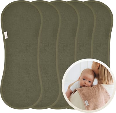 Funnies Spuugdoekjes 5 Stuks Forest - Set van 5 Zachte Spuugdoekjes - Monddoekjes - Kwijldoekjes - 20x55 cm - Absorberend en Zacht - 100% Katoenen Badstof - Perfect voor na de Borstvoeding, Voeden en Bescherming van Kleding