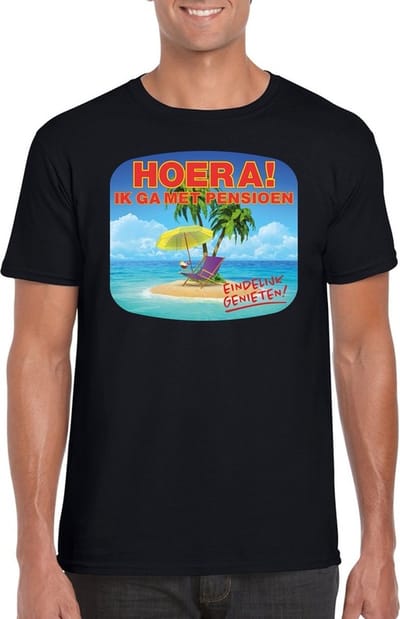 Pensioen t-shirt voor heren - zwart S