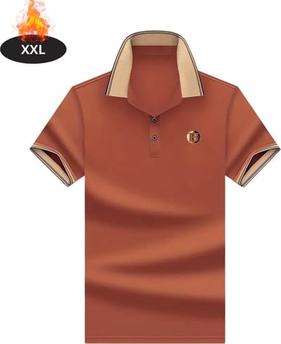 Livano Poloshirt Heren - T-Shirt Heren - Shirt - Overhemd - Polo Shirt - Rood Oranje - XXL