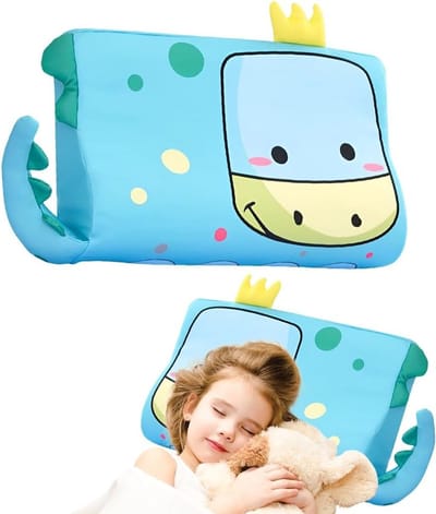Ergonomisch Kinderkussen 45 x 27 cm met Kawaii Dieren, Ademend en Wasbaar voor Kinderen vanaf 3 Jaar