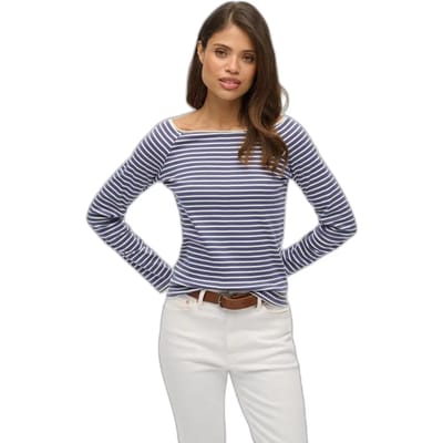 T-shirt met off-shoulder lange mouwen voor dames Superdry Bardot