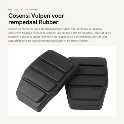 Dailygoods- Vulpen - Rubber voor rempedaal - 2 Stuks - Pedaalafdekking - Master Parts - Geschikt voor koppeling - Pedaalrubber