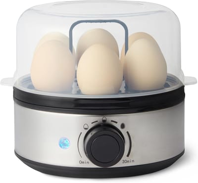 Florixa® Eierkoker electrisch - Eierkoker - Eierkoker met timer - Zwart / Antraciet -‎19cm x 19cm x 16cm