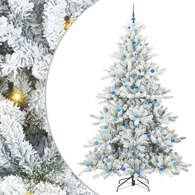 vidaXL Kunstmatige Inklapbare Kerstboom Wit 240 cm PVC en staal