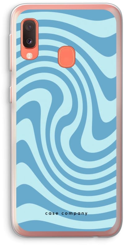 Case Company® - Hoesje geschikt voor Samsung Galaxy A20e hoesje - Swirl Blauw - Soft Cover Telefoonhoesje - Bescherming aan alle Kanten en Schermrand