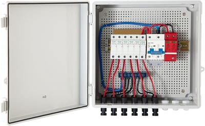 PV Combiner Box - Zonnepaneel Verdeelkast - Zonne-energie Systeem - IP65 Waterdicht - 4 of 6 Strings - Grijs