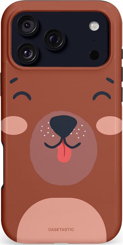 Casetastic hoesje geschikt voor Apple iPhone 17 Pro Max - MagSafe - Dubbellaagse bescherming - Knuffelkopjes beer - Fashion Case - Terracotta Taupe