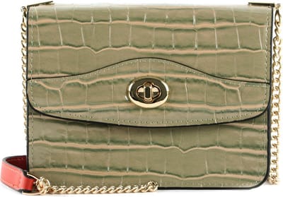 SEIDENFELT MANUFAKTUR Schoudertas Tuuli Small Crossbody Smoke Green / Gold Kaki