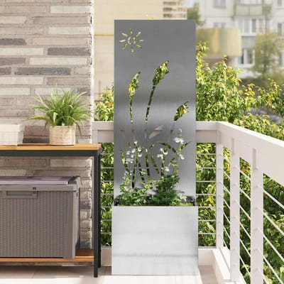 vidaXL - Tuin - Privacy - Scherm - Fretwerk - Zilver - 50 - x - 150 - cm - Roestvrij - staal