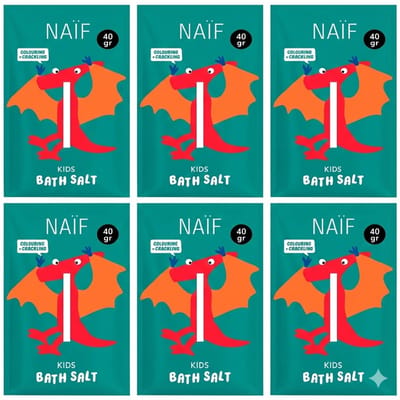 Naïf - Badzout - Kids 3+ - 0% SLES - Fris & Fruitig - Kleurrijk Badplezier - Natuurlijke Kleurstof - 6x40gr