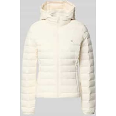 Slim fit donsjack met afneembare capuchon
