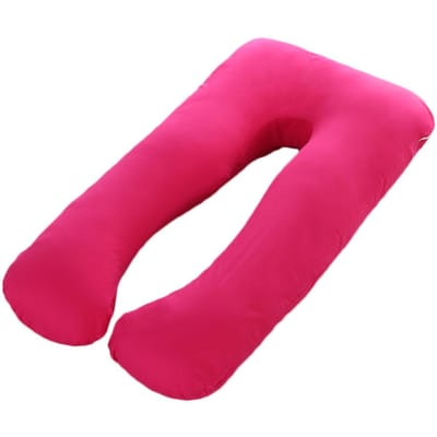 Taie d'oreiller de grossesse multifonction en pur coton de grande taille 70 x 130 cm, housse douce et confortable en coton de type U pour femmes enceintes