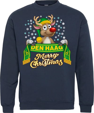 Kersttrui Den Haag | Foute Kersttrui Dames Heren | Kerstcadeau | ADO Den Haag supporter | Navy | maat 104/116