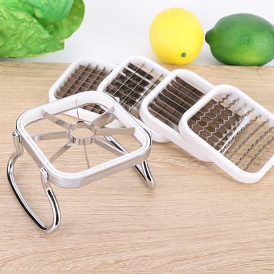 KZQ 5-in-1 aardappelsnijder - frietsnijder van roestvrij staal, geschikt voor groenten en fruit - keukenhulp - huishoudelijk - 13 x 10 x 6,5 cm