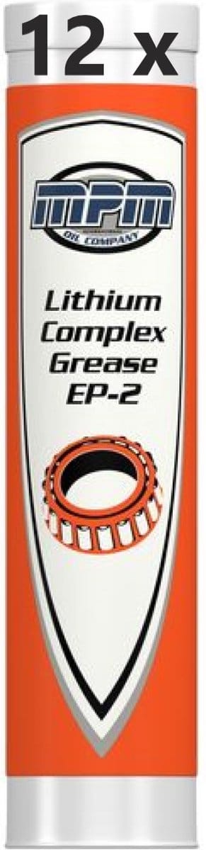 Vetspuit handbediend compleet + 12 x MPM vetpatroon met lithium complex grease Ep2 smeervet