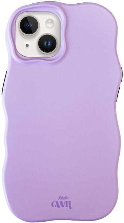 xoxo Wildhearts Wavy Case Purple telefoonhoesje - Geschikt voor iPhone 13 - Golvend hoesje met dubbele beschermlaag - Matte afwerking - Silicone case met golven - Vlekbestendig - Paars
