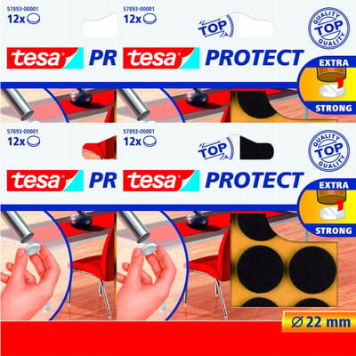 Tesa Protect Serie - Filten Meubelglijders - 22mm - Zelfklevend - Bruin