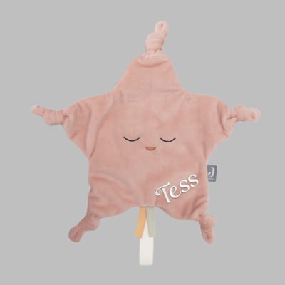 Speendoekje Little Star Roze met naam - baby - kraamcadeau - Knuffeldoekje - gepersonaliseerd - geborduurd
