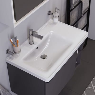 Duravit D-Neo furniture washbasin 80 cm, 1 tap hole and overflow, shelf r. 2369800000
