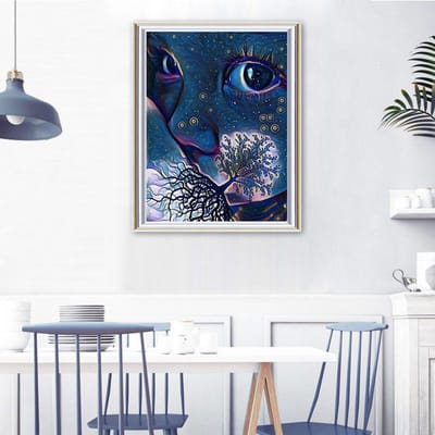 Diamantborduurwerk Kruissteek Volledige Diamant Mozaïek Abstract Babygezicht 3D DIY Diamantschilderij 20X30CM blue