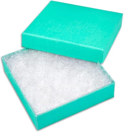 Juweeldoosjes Set - Cadeauverpakking Doosjes - Kleine Cadeaus - Met Katoen Vulling - 8.9 x 8.9 x 2.5 cm - Zilverkleurig