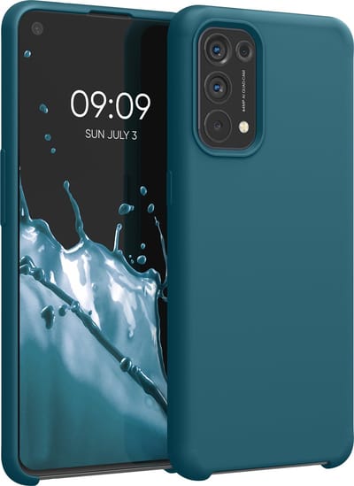 kwmobile telefoonhoesje geschikt voor Oppo Find X3 Lite - Hoesje met siliconen coating - Smartphone case in mat petrol