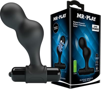 MR PLAY | Mr Play - Silicone Vibrating Anal Plug Black