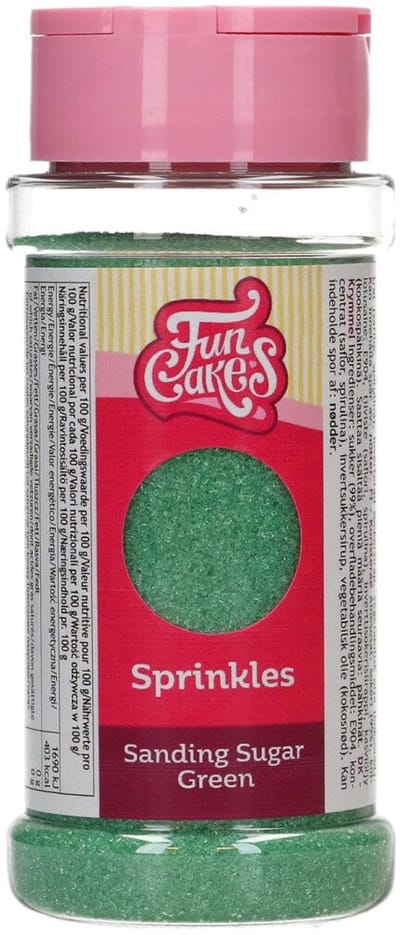 FunCakes Sanding Sugar - Groen - 80g - Gekleurde Suiker - Eetbare Taartdecoratie